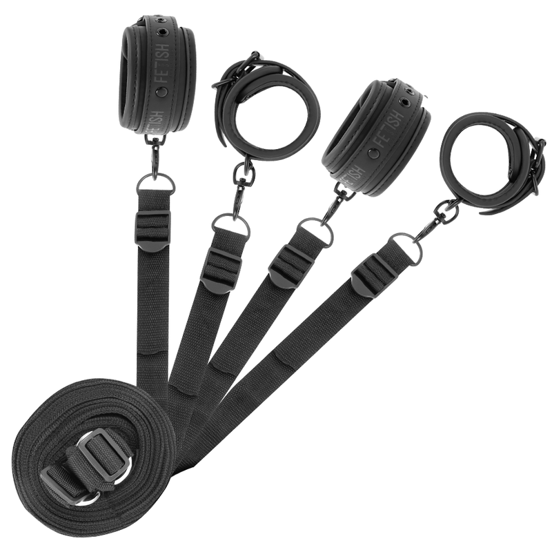 FETISH SUBMISSIVE - ENSEMBLE DE MENOTTES ET LIENS AVEC DOUBLURE EN NOPRÈNE – Image 2