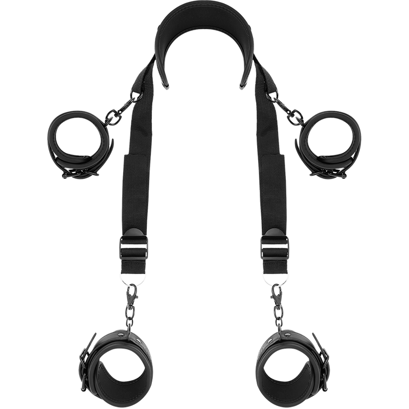 FETISH SUBMISSIVE - POSITION MAÎTRE AVEC 4 MENOTTES DOUBLÉES DE NOPRÈNE – Image 2