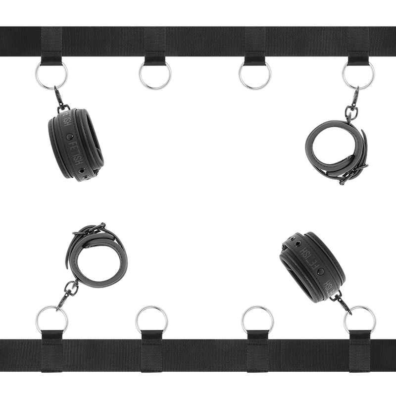 FETISH SUBMISSIVE - ENSEMBLE DE LIENS DE LIT DE LUXE AVEC DOUBLURE EN NOPRÈNE – Image 2