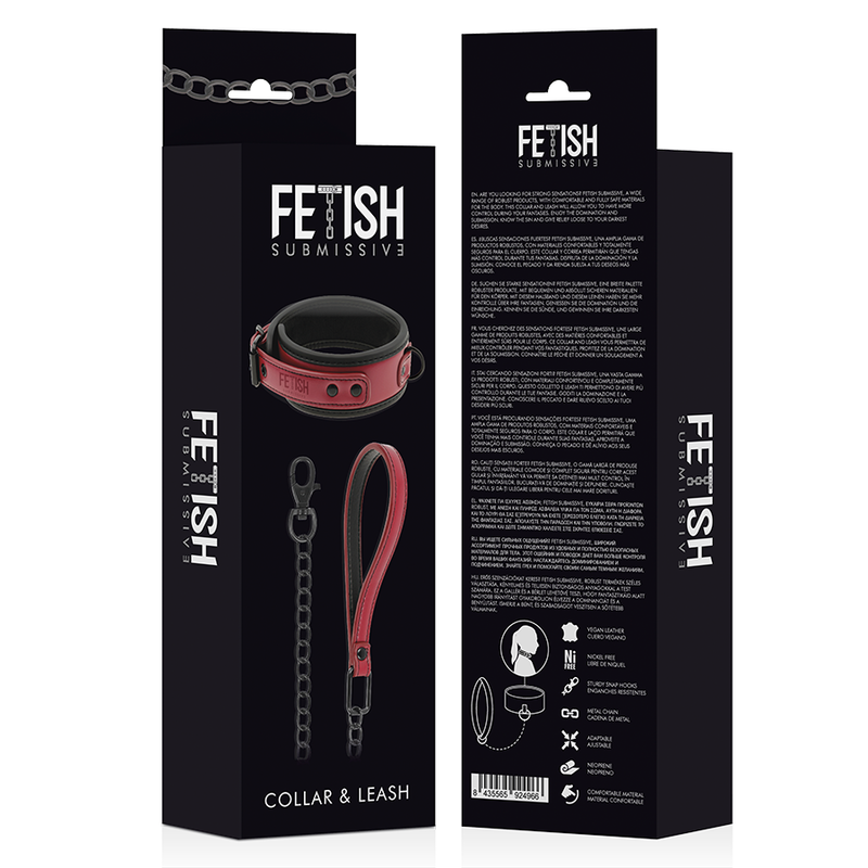 FETISH SUBMISSIVE DARK ROOM - COLLIER CHAÎNE DOUBLURE EN NÉOPRÈNE – Image 9