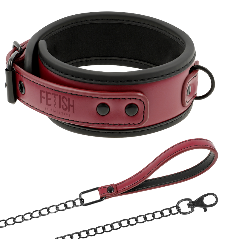 FETISH SUBMISSIVE DARK ROOM - COLLIER CHAÎNE DOUBLURE EN NÉOPRÈNE – Image 2