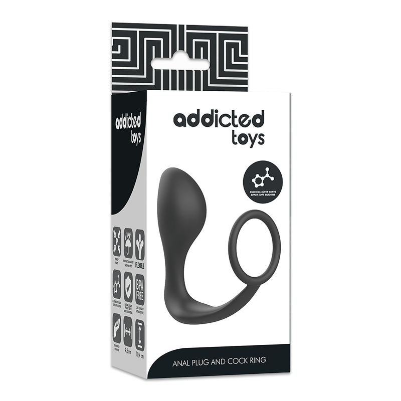 ADDICTED TOYS - PLUG ANAL AVEC ANNEAU EN SILICONE NOIR – Image 6