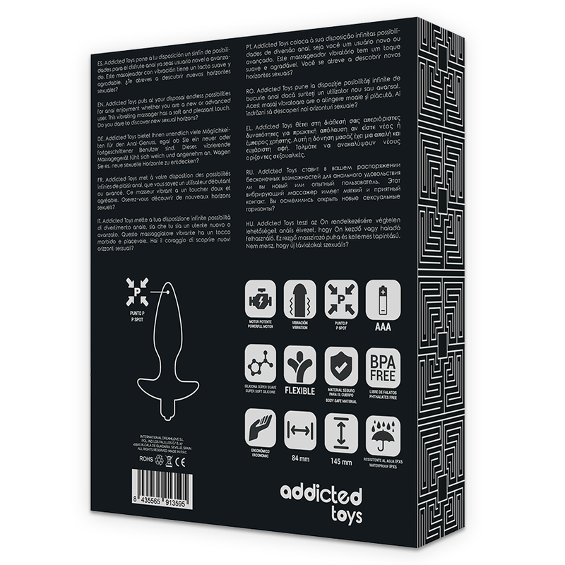 ADDICTED TOYS - MASSAGER PLUG ANAL AVEC VIBRATION NOIR – Image 7